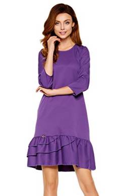 Lemoniade Elegantes Damen Kleid (Made in EU) in kurz mit 3/4-Ärmel ideal als Abendkleid, Partykleid oder Freizeitkleid, Modell 5 Lila, M (38) von Lemoniade