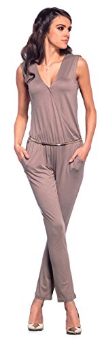 Lemoniade eleganter Jumpsuit in verschiedenen Varianten und Farben, Modell 1 Cappuccino, Gr. S (34/36) von Lemoniade