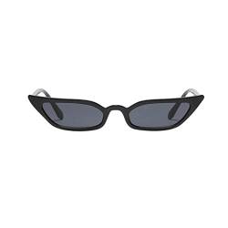 Lenfesh Frauen Vintage Katzenaugen-Sonnenbrille Retro kleine Rahmen UV400 Brillen Mode Damen (Schwarz) von Lenfesh