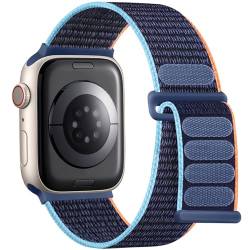 Lenrao Kompatibel mit Apple-Watch-Armbändern für Damen, 38 mm, 41 mm, 42 mm, 44 mm, Nylon-Armband für Apple Watch 40 mm, verstellbare Schlaufenbänder, kompatibel mit iWatch Serie SE 9/8/7/6/5/4/3/2/1 von Lenrao