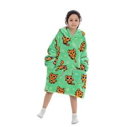 Lenugeo Blanket Hoodie Decke Große Kinder, Tragbare Kuscheldecke mit Ärmeln und Kapuze, Oversize Decken Pullover Kuschel Pulli, Übergroße Kuschelpullover Für Mädchen Jungen 7-14 Jahren von Lenugeo