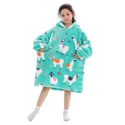 Lenugeo Blanket Hoodie Decke Große Kinder, Tragbare Kuscheldecke mit Ärmeln und Kapuze, Oversize Decken Pullover Kuschel Pulli, Übergroße Kuschelpullover Für Mädchen Jungen 7-14 Jahren von Lenugeo