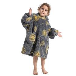 Lenugeo Blanket Hoodie Decke Kleine Kinder, Tragbare Kuscheldecke mit Ärmeln und Kapuze, Oversize Decken Pullover Kuschel Pulli, Übergroße Kuschelpullover Für Mädchen Jungen 2-6 Jahren von Lenugeo