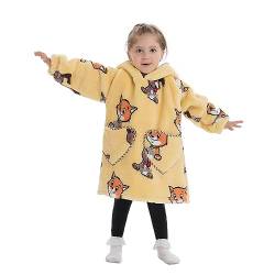 Lenugeo Blanket Hoodie Decke Kleine Kinder, Tragbare Kuscheldecke mit Ärmeln und Kapuze, Oversize Decken Pullover Kuschel Pulli, Übergroße Kuschelpullover Für Mädchen Jungen 2-6 Jahren von Lenugeo