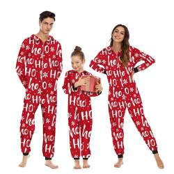 Lenugeo Weihnachts Matching Einteiliger Pyjama, Familie Couple Partner Paare Weihnachten Schlafanzug, Christmas Rentier Strampler Jumpsuit Fun Outfit | Für Damen, Rot (EB) von Lenugeo