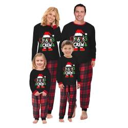 Lenugeo Weihnachts Matching Pyjamas 2er Set, Familie Couple Partner Paare Weihnachten Schlafanzug, Christmas Homewear Rentier Weihnachtspyjama Weihnachtsoutfit | Für Herren, Schwarz (H) von Lenugeo