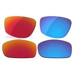LenzReborn Polarisierte Gläser, Ersatz kompatibel mit Ray-Ban RB3445-61 Sonnenbrille, weitere Optionen, Feuerrot + Eisblau, Einheitsgröße von LenzReborn