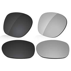LenzReborn Polarisierte Linse Ersatz für Oakley Garage Rock OO9175 Sonnenbrille – mehr Optionen Gr. Einheitsgröße, Dunkelschwarz + Silbernes Titan von LenzReborn