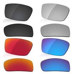 LenzReborn Polarisierte Linse Ersatz für Oakley Gascan OO9014 Sonnenbrille – mehr Optionen Gr. Einheitsgröße, Dunkelschwarz + Silbernes Titan + Feuerrot + Eisblau von LenzReborn