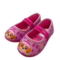 PAW PATROL Hausschuhe Mädchen von 2 bis 6 Jahre, Warme Pantoffeln mit Paw Patrol Skye Motiv 25 EU, Bequemer Schuhe für Kindergarten, Freizeitschuhe Kleinkind mit Glitzer, Puschen ideal fur Schule von Leomil