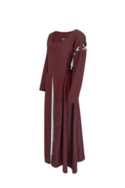 Edles Mittelalter LARP Kleid Larina abnehmbare Ärmel Rot/Natur L von Leonardo Carbone