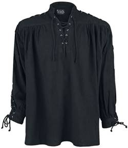 Leonardo Carbone Mittelalter-Schnürhemd mit Ösen Männer Hemd schwarz XXL von Leonardo Carbone