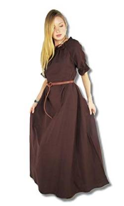 Mittelalter Marktkleid - Kurzarmkleid Josefine (L, dunkel braun) von Leonardo Carbone