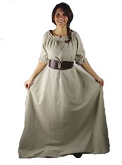 Mittelalter Marktkleid - Kurzarmkleid Josefine (L, natur) von Leonardo Carbone