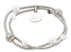 JEWELS BY LEONARDO Damen-Armband Vaporoso, 2 elastische Armbänder aus Edelstahl mit verschiedenen Perlen, Länge 65 mm, 016814 von Leonardo Jewels
