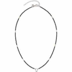 Leonardo Ciao Lia Damen Halskette aus Edelstahl mit schwarzen Glasperlen und Anhänger, Länge 40-45 cm, Schmuck Geschenk für Frauen und Mädchen 023303 von Leonardo Jewels