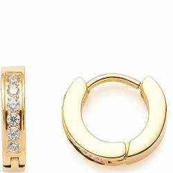 Leonardo Ciao Nani Damen Ohrringe Set aus Edelstahl IP Gold, kleine Creolen mit Klappverschluss und Zirkonia Steinen, Schmuck Geschenk 023331 von Leonardo Jewels