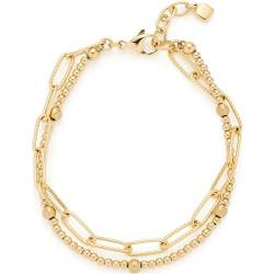 Leonardo Jewels Armband Marella, goldfarbene doppelreihige Arm-Kette, Edelstahl-Perlen und gröbere Ketten-Glieder, 18-20 cm Länge, Schmuck Damen, 023406 von Leonardo Jewels