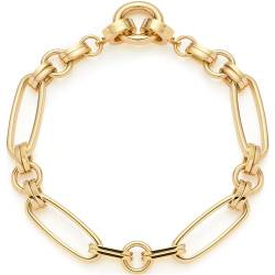 Leonardo Jewels Armband Mathilde Clip&Mix, Arm-Schmuck aus Edelstahl mit Ring zum Anhängen von Charms, Länge 18,5 cm, massive Kettenglieder, goldfarben, Geschenk für Frauen, 024267 von Leonardo Jewels