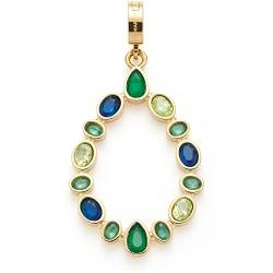 Leonardo Jewels Clip&Mix Celeste Anhänger, Ketten-Anhänger aus Edelstahl, Tropfen-Form, Glas-Kristalle gold grün blau, 4,6 cm, Damen, 022884 von Leonardo Jewels