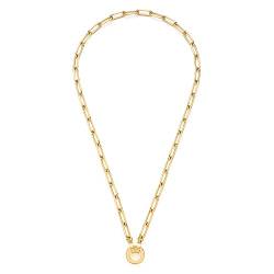 Leonardo Jewels Clip&Mix Estrella goldige Halskette aus Edelstahl, Kurze Goldfarbene Glieder-Kette aus ovalen Kettengliedern, Damen Modeschmuck, 45, 021614 von Leonardo Jewels