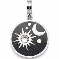 Leonardo Jewels Clip&Mix Stellaris Anhänger aus Edelstahl, blauer Kettenanhänger mit Motiv Sonne, Mond, Sterne, geeignet für Gravur, Schmuck Geschenk, 022219 von Leonardo Jewels