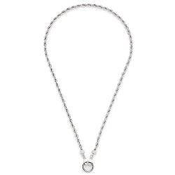 Leonardo Jewels Cordula Halskette, Kette aus Edelstahl mit Clip&Mix Verschluss, silber, Anker-Kette Kordel Optik 43 cm, Damen Schmuck, 023065 von Leonardo Jewels