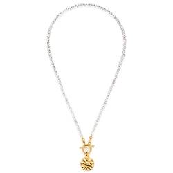 Leonardo Jewels Halskette Milly, Kette aus Edelstahl mit transaprenten Glasperlen, Verschluss mit Anhänger gold, 45 cm, Damen Schmuck, 1 Stück, 022492 von Leonardo Jewels