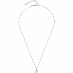 Leonardo Jewels Isa Damen Halskette aus Edelstahl mit Anhänger, weiße Imitations Perle und Zirkonia Steinchen, Länge 42-47 cm, Schmuck Geschenk 023346 von Leonardo Jewels