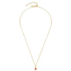 Leonardo Jewels Isa Halskette, Kette aus Edelstahl mit Anhänger gold, Glas-Kristall pink, 42-47 cm Länge, Anker-Kette gold, Damen Schmuck, 022874 von Leonardo Jewels