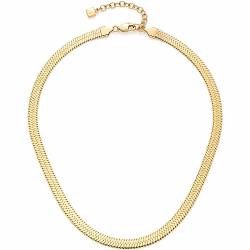 Leonardo Jewels Snake Damen Halskette aus Edelstahl IP Gold, schlichte und elegante Kette, Länge 42-47 cm, Schmuck Geschenk für Frauen 023170 von Leonardo Jewels