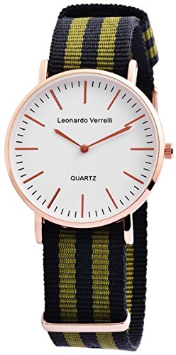 Leonardo Verrelli Herrenuhr mit Textilarmband Uhr Armbanduhr 297236000001 von Leonardo Verrelli