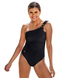 Leonisa Einteiliger, schlankmachender Badeanzug mit asymmetrischem Design von Leonisa