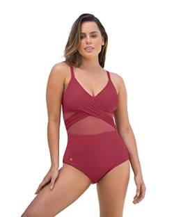 Leonisa Leicht formender Shape Badeanzug semi-transparent mit Rippenstruktur von Leonisa