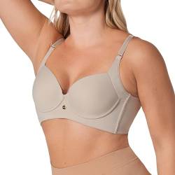 Leonisa Seamless Essentials Bra: Vollschalen BH mit Bügel und breitem Rücken-Beige-85B von Leonisa