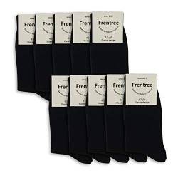 Leoodo 10 Paar Socken Herren Damen Tüv geprüfte gekämmte Baumwolle, für Business mit Komfortbund, Frentree BSK1901, Socken Farbe 2019:Schwarz (10er Pack), Socken Größe:39-42 von Leoodo