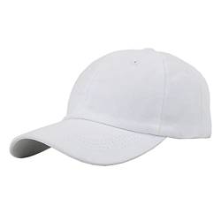 Leoodo Baseball Cap Herren Damen 6 Panel Vintage im Washed Used Look, Unisex Baumwolle Baseballkappe Basecap Mütze Outdoor Running Freizeit Sport Verstellbar Einfarbig, Mütze Farbe 2020:Weiß von Leoodo