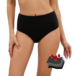 Leoparts Auslaufsichere Bikinihose, hohe Taille, Abdeckung, Badehose für Mädchen, Teenager, Frauen, Schwarz 853, Medium von Leoparts