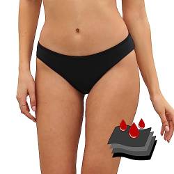 Leoparts Period Bademode Menstruations-Auslaufsichere Bikinihose Low Rise Swimuit Bottom Slip für Mädchen, Teenager, Frauen, Schwarz 852, S von Leoparts