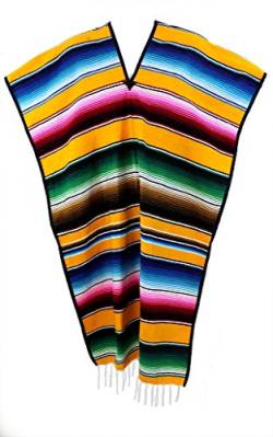 Leos Imports Mexican Sarape Serape Poncho für Erwachsene, gelb von Leos Imports