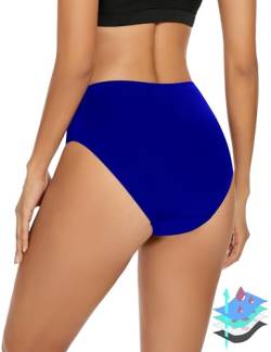 Leovqn Period Bademode, auslaufsicher, Menstruations-Bikini, wasserdichte Unterseite, UPF 63+, Schwimmkurz, Leichter Durchfluss – Teenager, Mädchen, Damen, Blau, M von Leovqn