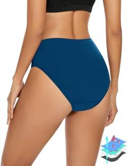 Leovqn Period Bademode, auslaufsicher, Menstruations-Bikini, wasserdichte Unterseite, UPF 69+, Schwimmkurz, Leichter Durchfluss – Teenager, Mädchen, Damen, Blau Grün, S von Leovqn