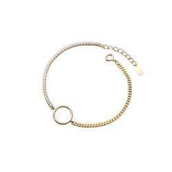 LerijN Armband Silber,Sterlingsilber-Armband für Damen, S925-Silber, Zirkonia, Tennis-Armbänder, Verstellbarer Goldener Kreis, Charm-Armbänder, Schmuck, Geschenke für Frauen von LerijN