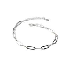 LerijN Armband Silber,Zierliche Damen-Silberarmbänder S925 Hohles Ovales Panzerkettenarmband Armreif Verstellbare Gliederkette Silberarmband Schmuckgeschenke für Frauen von LerijN