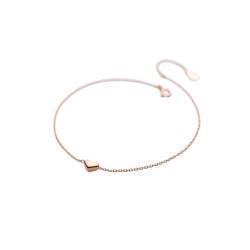 LerijN Armband Silber,Zierliche Damen-Silberarmbänder S925 Silber Herz Roségold Armband Armreif Verstellbar Karabinerverschluss Kette Silberarmband Schmuck Geschenke für Frauen von LerijN