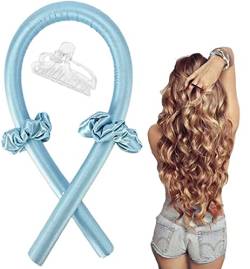 Heatless Curling Rod Stirnband, Heatless Lockenwickler Stirnband für langes Haar mit Haarnadel, DIY Haarstyling-Tools für langes mittleres Haar, Geschenk für Frauen blau von Lerkely