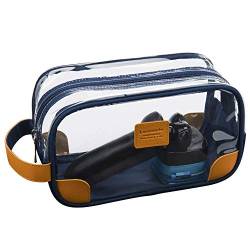 Kulturtasche Herren,Lermende Kosmetikbeutel/Kosmetiktasche Personalisiert Waschtasche Herren,Toiletry Bag Men, Kulturtasche für Herren, Kosmetiktasche Transparent Unisex Make up Bag(blau) von Lermende