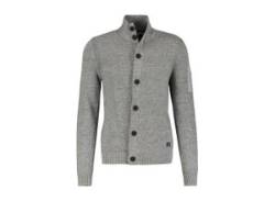 Strickjacke LERROS "LERROS in lebendiger Optik" Gr. M, grau (platinum grey m) Herren Strickjacken von Lerros