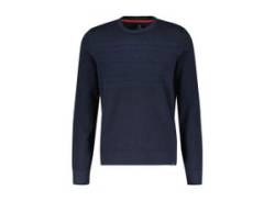 Strickpullover LERROS "LERROS Strickpullover, tonal gestreift" Gr. M, blau (classic navy) Herren Pullover Rundhalspullover von Lerros