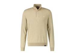 Strickpullover LERROS "LERROS Troyer in Twist-Strick" Gr. XXL, beige (tender melange) Herren Pullover Troyer von Lerros